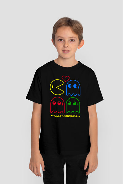 Playera Cristiana Infantil Pacman Ama a tus Enemigos | Xtomorfosis Niños