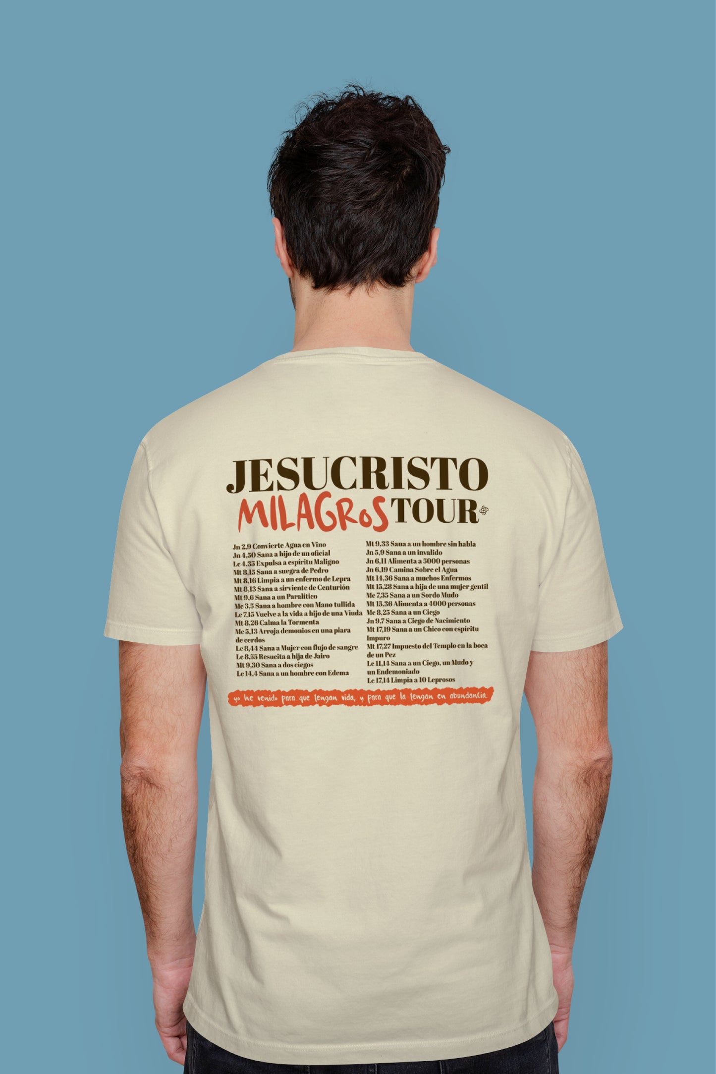 Playera Cristiana Milagros Tour Jesús | Xtomorfosis